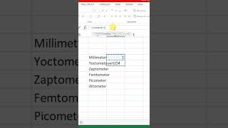 Convert Millimeter into Yoctometer in Microsoft Excel yoctometer excel shorts [upl. by Eikram14]