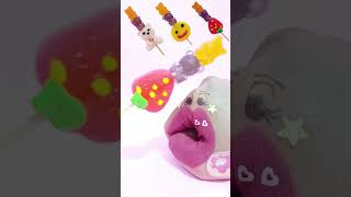 ASMR Emoji Eating Show 👄 Sate Emoticon Candy 🍢 asmr mukbang shorts [upl. by Aschim]