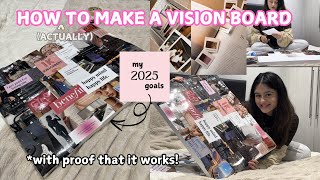 how to actually make a vision board for 2025 WITH PROOF THAT IT WORKS [upl. by Elyrad429]