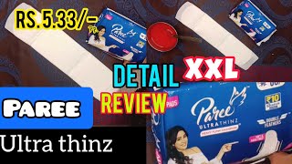 Paree ultrathinz soft amp raises free XXL double whing sanitary pads detail review of paree pads [upl. by Eanod681]