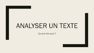 Bac de français  Analyser un texte littéraire Seconde et Première  méthode danalyse du texte [upl. by Anoerb]