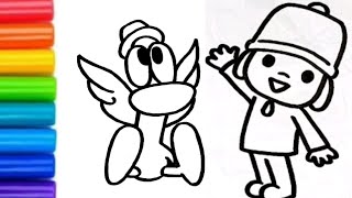 Pocoyo cute 🥰 drawing  easy drawing  pocoyo drawing  pocoyo  colouring 💗💘💙💚❤ drawing [upl. by Anirda]