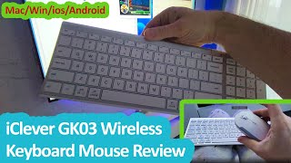 iClever GK03 Wireless Keyboard amp Mouse Combo  Rechargeable Compact Android Mac Windows Keyboard [upl. by Ardnos447]