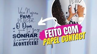 FAÇA UM ADESIVO DE PAREDE COM PAPEL CONTACT  MUITO BARATO [upl. by Shimkus]