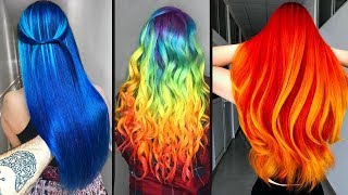 Top 10 Amazing Hair Color Transformation For Long HairRainbow Hairstyle Tutorials Compilations [upl. by Enitsirc]