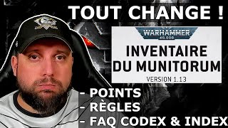 40K  NEWS  TOUT CHANGE  MUNITORUM REGLES FAQ CODEX amp INDEX [upl. by Dino]