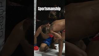 MMA fighter shows class after brutally finishing his opponent [upl. by Sherwynd]