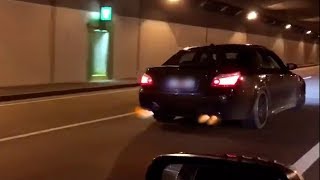 BMW M5 E60 V10 Supercharger 360kmh Autobahn amp Tunnel SOUND [upl. by Hi]