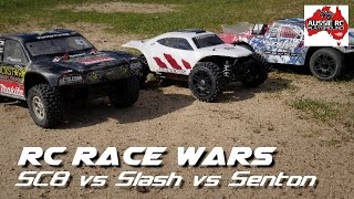 RC Race Wars Senton vs Slash vs SC8 [upl. by Ytsim]