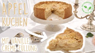 Veganer Apfelkuchen mit Vanillecremefüllung [upl. by Ticknor]