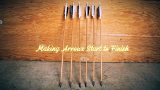 Making Arrows From Scrap Boards Start to Finish and DIY Feather Fletching [upl. by Kamila]