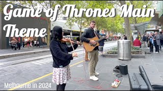 Game of Thrones Main Theme  Violin Cover  Street Performance in Melbourne witth Tim Lukey [upl. by Enaej278]