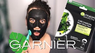 GARNIER  Skin Active  PURE CHARCOAL  Black Sheet Mask [upl. by Ytirehc851]