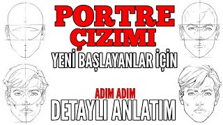 Yeni Başlayanlar İçin Portre Çizimi  Yüz Çizimi  DETAYLI ANLATIM [upl. by Rozina878]