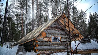 Full Video One Year of Log Cabin Building Alone Working OFF GRID Escape the Civilisation [upl. by Olrak485]