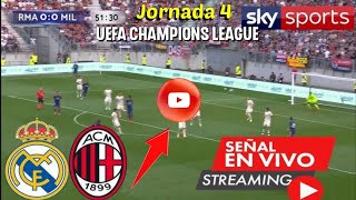 🔴 EN VIVO Real Madrid vs AC Milan donde ver y a que hora juega jornada 4 UEFA CHAMPIONS LEAGUE [upl. by Ellahcim499]