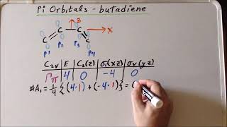 Projection operator method pi MOs of butadiene [upl. by Nolat]