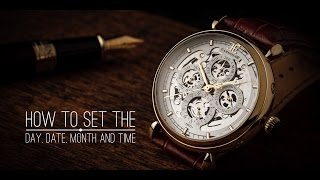 Thomas Earnshaw How to Set the Day Date Month and Time Dials [upl. by Eldreda]