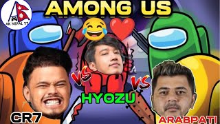 CR7 HORAA amp MR•HYOZU amp ARABPATI PLAYING AMONG US😂❤️ GAME FUNNY LONG VIDEO CR7HORAA MRHYOZU 😱😜🔥 [upl. by Reeva]