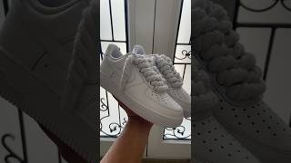 Minimalist Triple White Air Force 1 customkicks nike diyart [upl. by Aslehc]