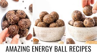 3 MUST TRY Energy Ball Recipes  HEALTHY VEGAN SNACKS [upl. by Airpac145]