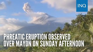 Phreatic eruption observed over Mayon on Sunday afternoon [upl. by Dnalyag]