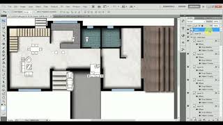 ADDING FURNITURE TO THE RENDERED PLAN IN PHOTOSHOP [upl. by Yaner]