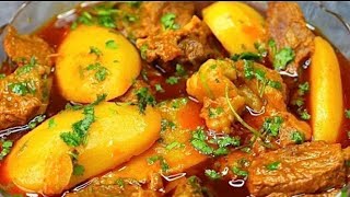 Aloo Gosht Shorba RecipeDegi Aloo Gosht at homeMeat and Potato ka salanRestaurant Aloo Gosht [upl. by Frank]