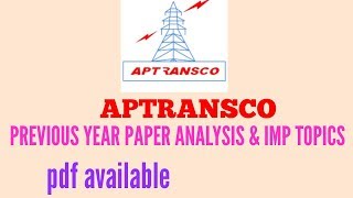 APTRANSCO AEE PREVIOUS UEAR PAPER ANALYSIS [upl. by Enenstein]