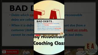 Bad Debts l What is Bad Debts l Meaning of Bad Debts l EA Coaching Class l [upl. by Yrrej791]