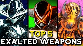 TOP 5 WARFRAME EXALTED WEAPONS 2024 [upl. by Attiuqahs]