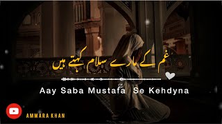 Aay Saba Mustafaﷺ Se Kehdyna  heart touching naat ❤️  slow  reverb  lyrics [upl. by Gallagher]