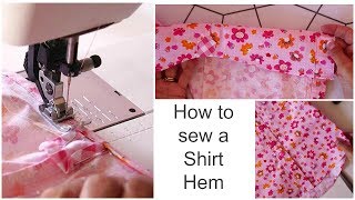 How to sew a narrow rolled edge hem on a shirt  Cool Shirt  Learn to sew  Frocks amp Frolics [upl. by Leontyne]