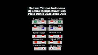 Jadwal timnas Indonesia kualifikasi piala dunia 2026 zona Asia putaran ketiga [upl. by Macintyre]