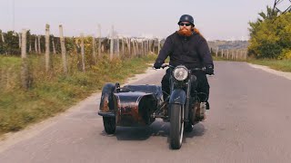 A motorcycle enthusiast from Denmark rides a Dnepr K750 in Moldova where he wants to live [upl. by Bohner]