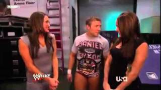 WWE RAW 122010 The Bella Twins amp Daniel Bryan Backstage Segment [upl. by Weisberg27]