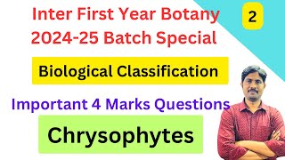 Chrysophytes  Inter First Year Botany  Biological Classification 4 Marks Questions [upl. by Nysila]