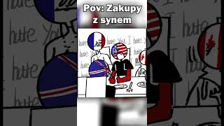 Pov Zakupy z synem 🎄🧸  komiks Countryhumans PL shorts memy śmieszne humor [upl. by Netsyrk45]