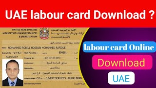 How to Get Labor Card Copy form Online  Print Electronic Work Permit Card online UAE 2022 [upl. by Einaeg]