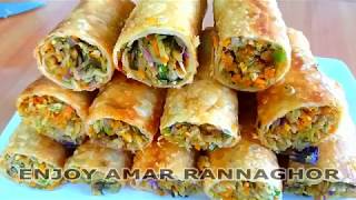 অনেক মজার ভেজিটেবল রোল  Bangladeshi Vegetable Roll Recipe Bangla [upl. by Arrehs883]