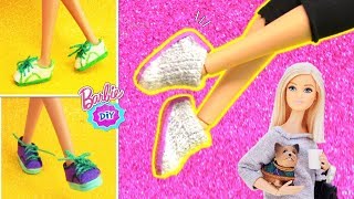 👟Como hacer MUCHOS Zapatos Deportivos para muñecas Barbie MUY FACIL [upl. by Esirahc209]