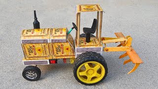 How to make Matchbox Tractor at Home  Diy Mini Tractor  Mini Tractor Science Project [upl. by Gnoc]