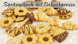 Omas Spritzgebäck MIT Gebäckpresse  Weihnachtsplätzchen backen [upl. by Ennylyak]