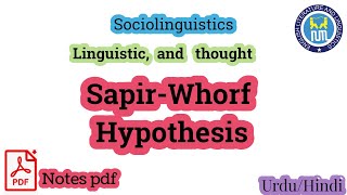 Sapir Whorf hypothesis  SapirWhorf hypothesis in sociolinguistics [upl. by Anirtruc]