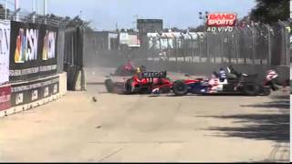 Dario Franchitti Horrific Crash 2013 Indy Car Houston [upl. by Niriam]