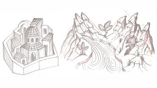 Byzantine Iconography Series 8 Drawing Buildings and Landscapes on UDEMY [upl. by Hayne251]