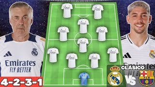 ✅ Alineación oficial del Real Madrid vs Barcelona 🔥 CLÁSICO [upl. by Euqirrne]