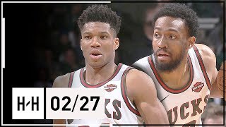 Giannis Antetokounmpo amp Jabari Parker Full Highlights Bucks vs Wizards 20180227  42 Pts [upl. by Shanon169]