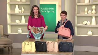 Tignanello Saffiano Leather RFID Dome Satchel on QVC [upl. by Enilarac]