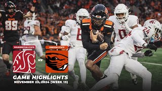 Oregon State vs Washington State Highlights  2024 Pac12 Football [upl. by Nyrehtac443]